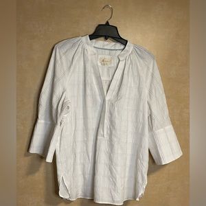 Anthropologie 3/4 sleeve Henley Blouse